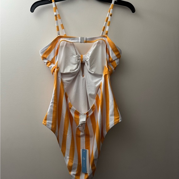 Cupshe Striped Yellow and White One-Piece Swimsuit - Picture 3 of 4